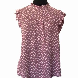 Feminine Ruffled Floral Sleeveless Lightweight Flowy Top